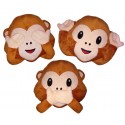 621048 Almohada de emoticono mono Ver-Oír-Callar emoji 30 cm de diametro 