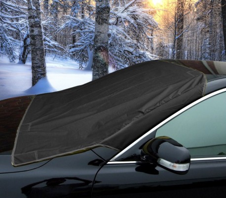 2270 Manta parabrisas coche cubierta de nieve hielo y sol NEGRO con imanes 