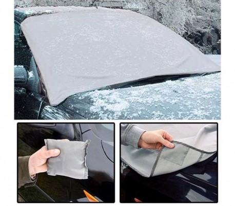 2269 Cubierta parabrisas con correas  GRIS para nieve y sol