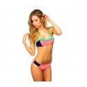 A8967 LONG BEACH – Bikini tricolor estilo neopreno hecho por MWS AHEAD